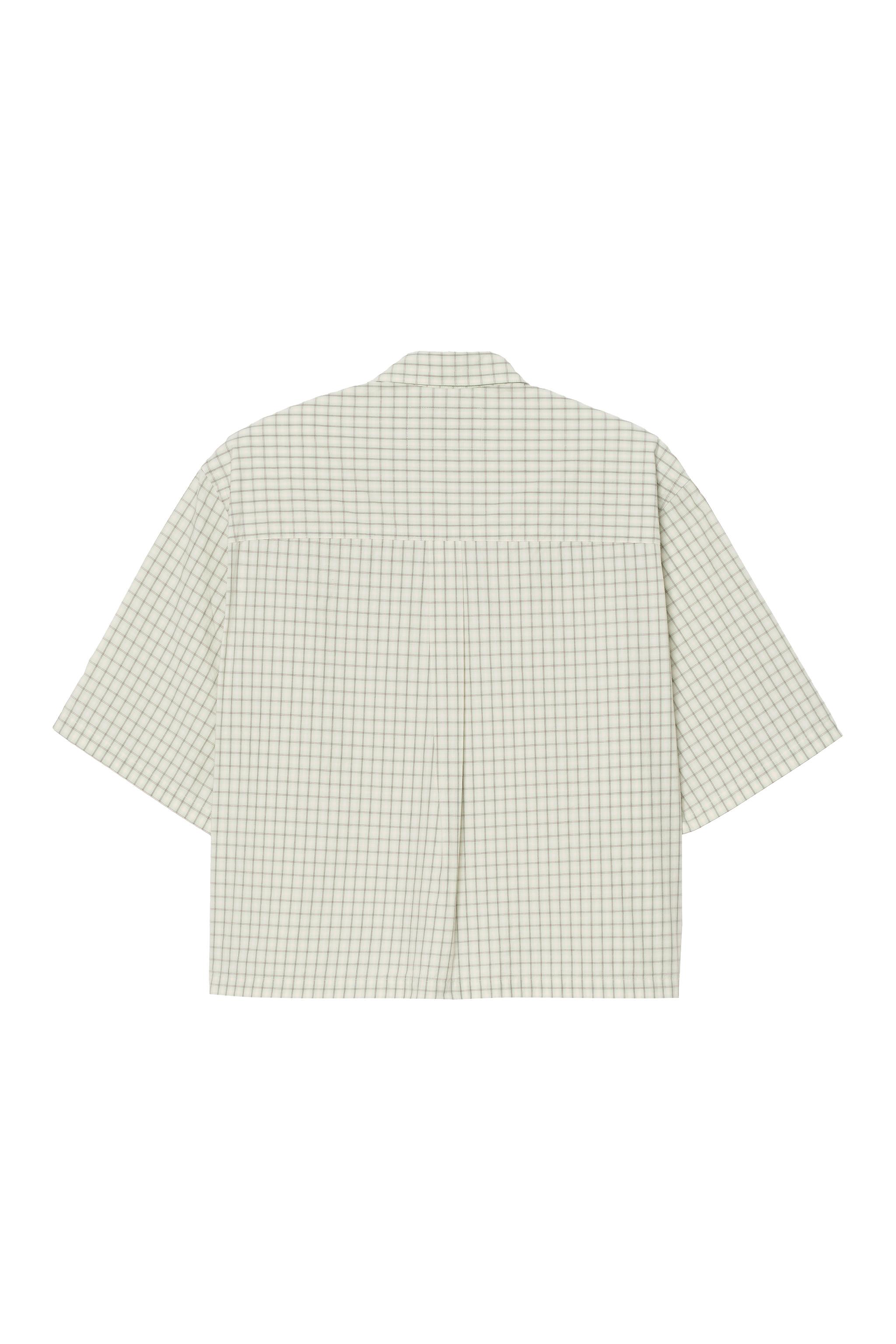 CHEMISE COUPE CARRÉE À CARREAUX BRODÉ